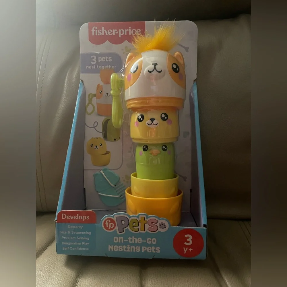 Mattel On-the-Go Nesting Pet Toy 3 Pets New In Box Baby Toddler Learn Grow Fun